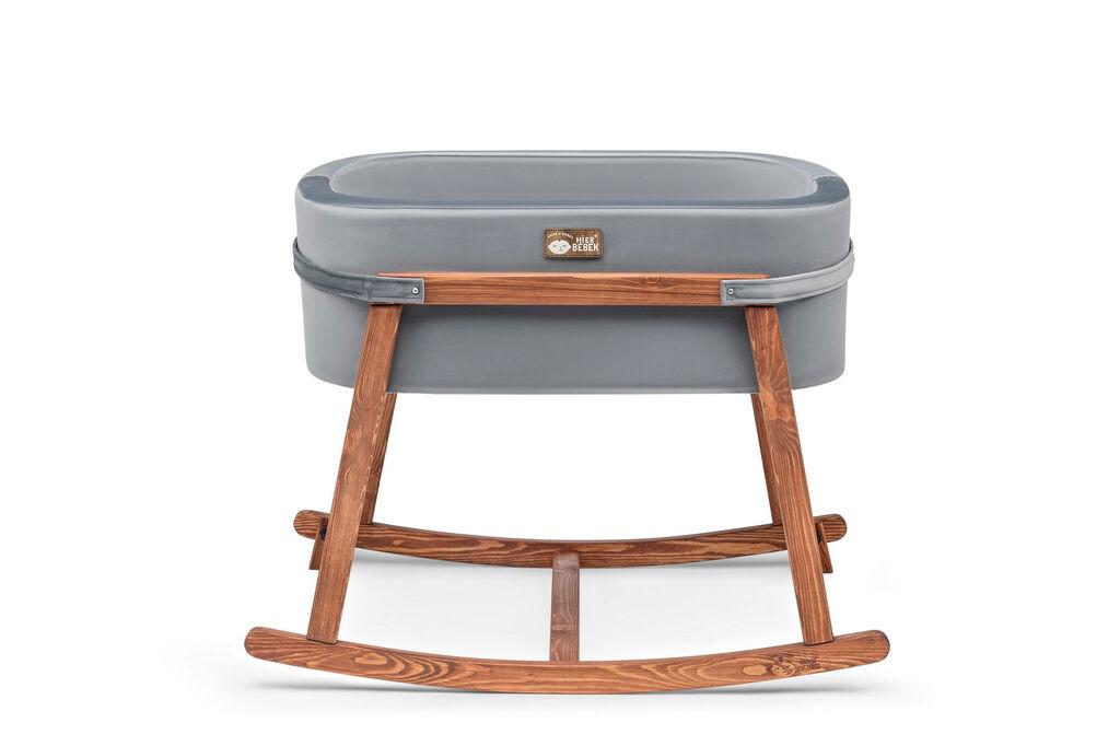 Лулка за бебиња Hanah Home, 90x70x58 см, сиво-даб