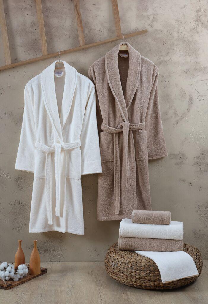 Комплет бањарки L'essentiel Maison Family со крпи Elisa, крем-беж боја