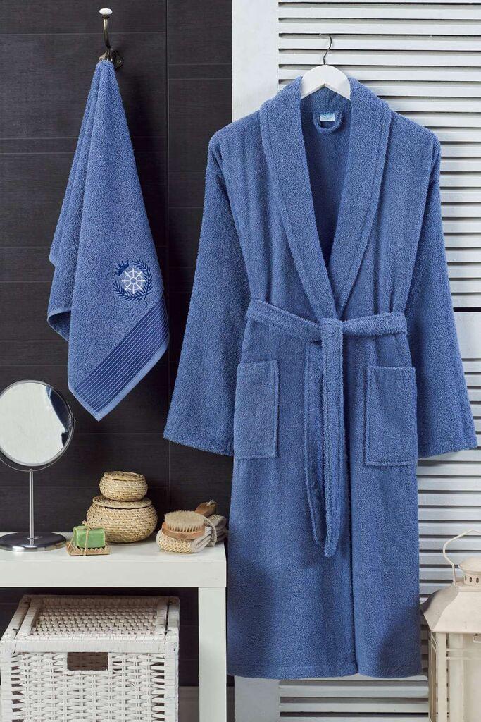 L'essentiel Maison Set Bademantil со пешкир Cora, Indigo
