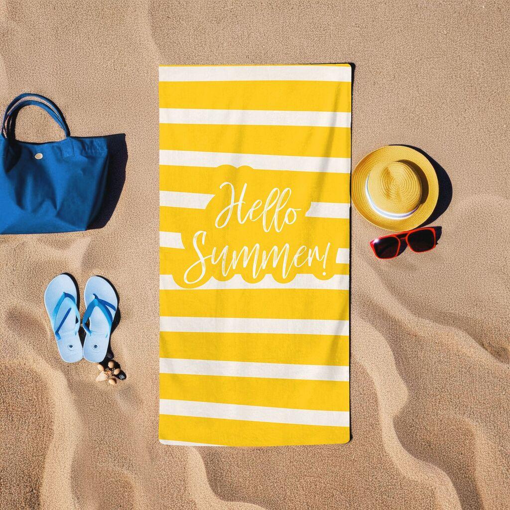 Пешкир за плажа L'essentiel Maison Hello Summer, 75x150 см, жолт