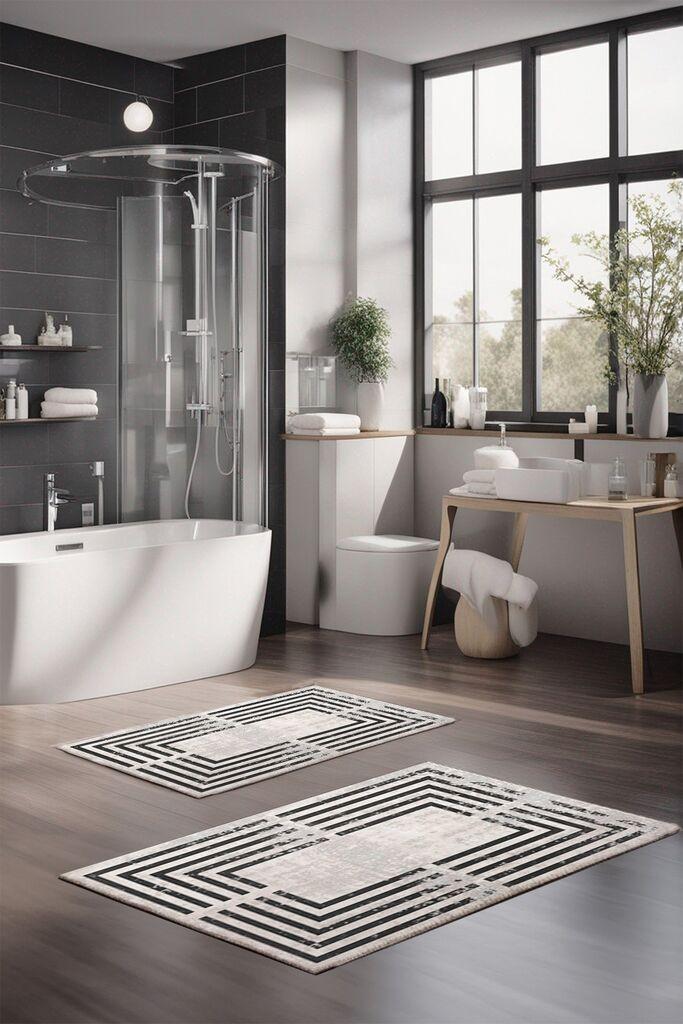 Комплет душеци за бања L'essentiel Maison CT-5090, беж-црна боја