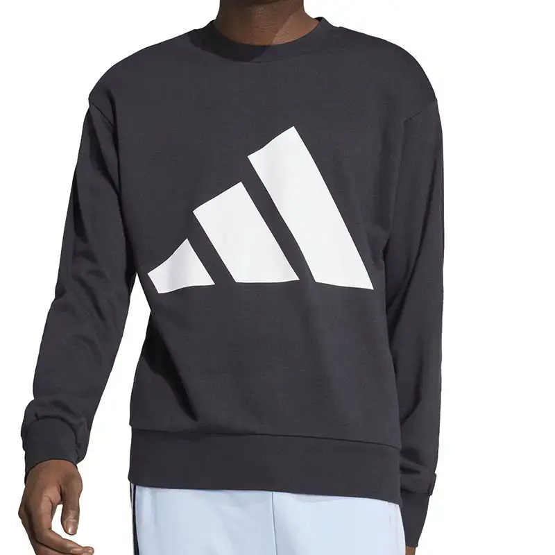 Машка дуксерка Adidas Essentials со големо лого, француска териерска маица, црна