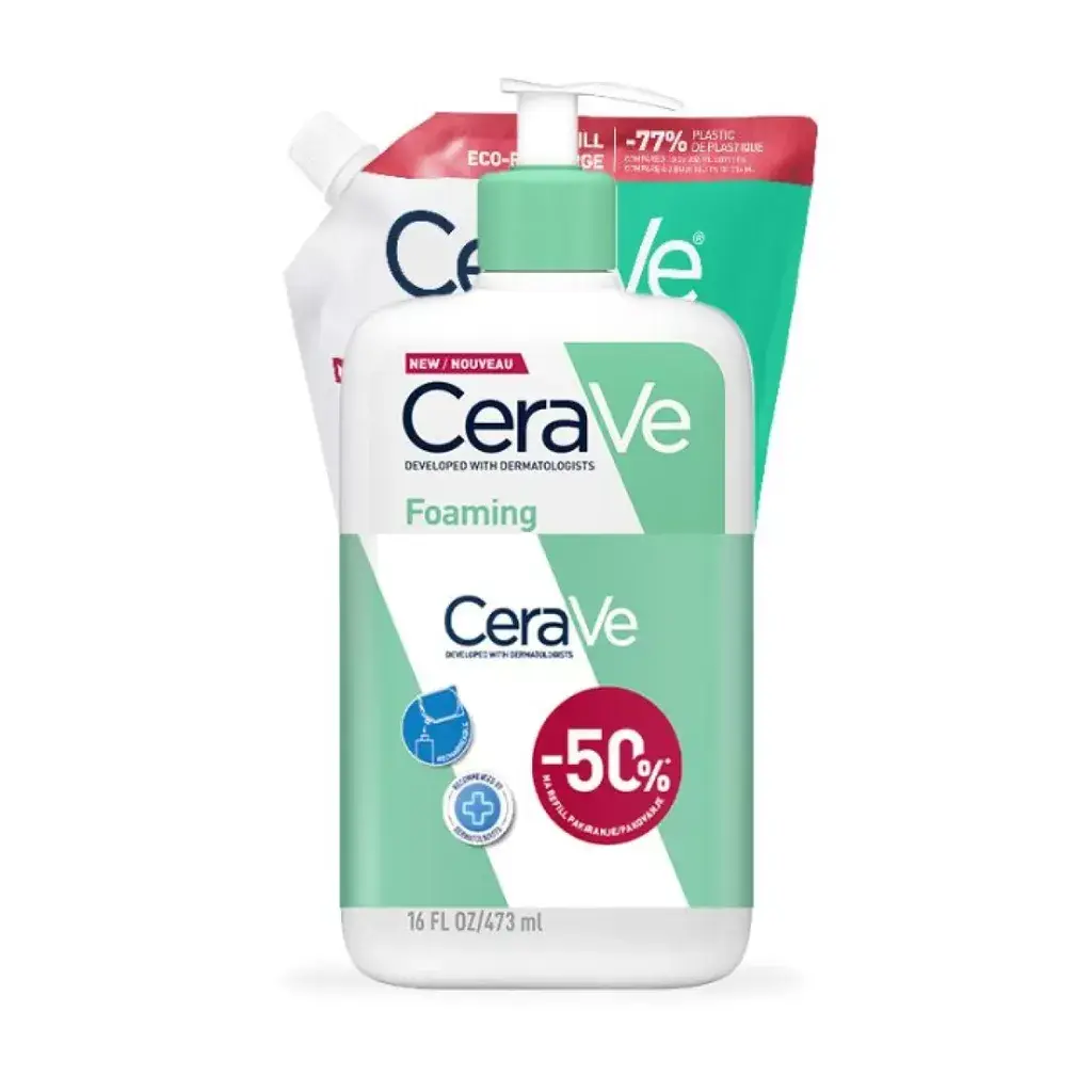 Cerave гел за чистење лице + дополнување, 473 мл