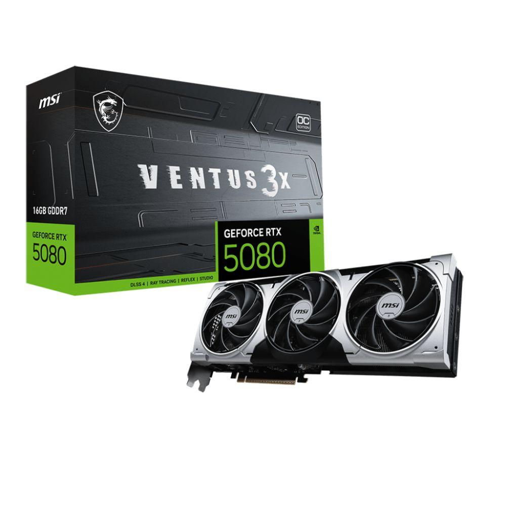 Графичка картичка MSI GeForce RTX 5080 Ventus 3x OC Plus, 16GB, сива