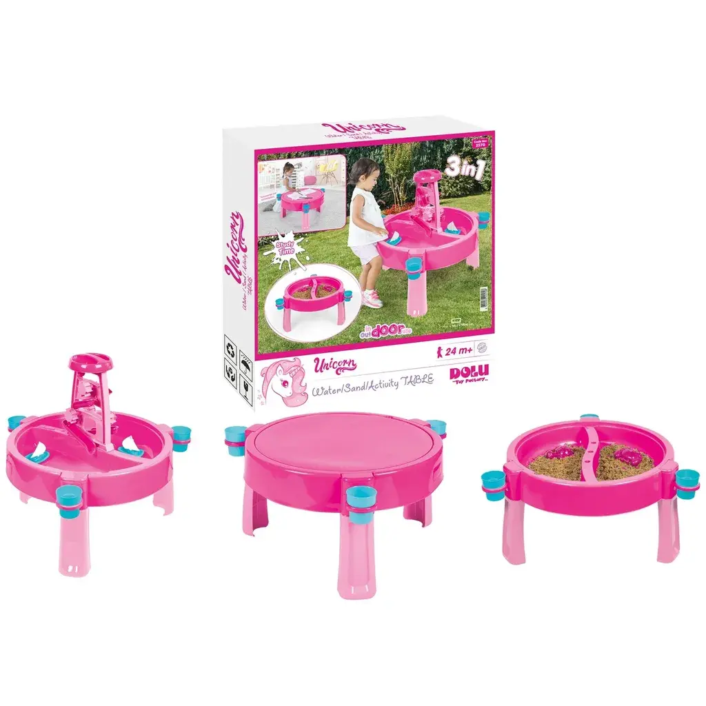Dolu Маса за играње со вода и песок, розова (2570)