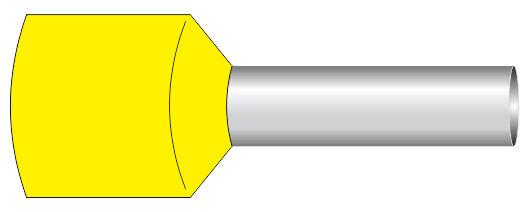 Alfa Electric Завршеток изолиран E1008, 1mm², жолта боја