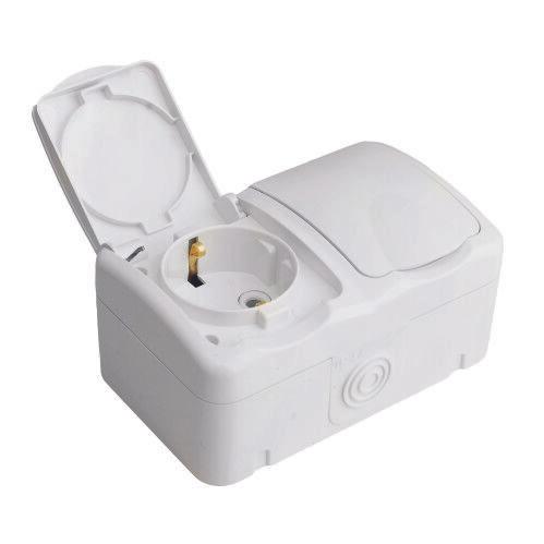 Metalka Majur Приклучница мини ОГ II шуко дупла, IP44 керамика 18.01.052