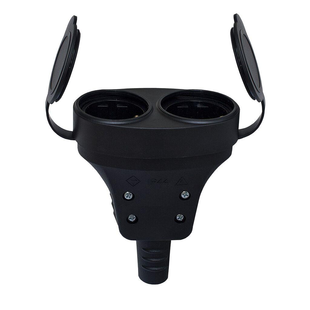 Alfa Electric Гумена за на кабел 2*шуко ИП44 разводна кутија АТРА 7148