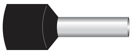 Alfa Electric Завршеток изолиран E6012, 6mm², црна боја