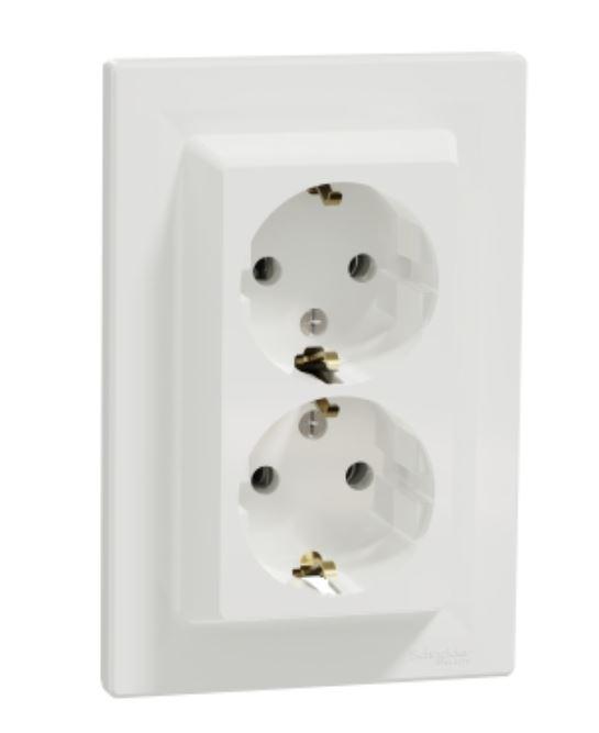 Schnaider Дупли шуко приклучок Asfora бел EPH9900121