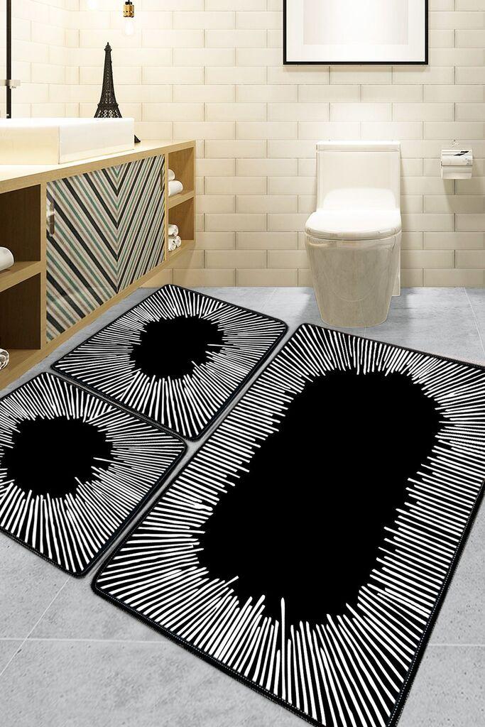 Комплет патосници за бања L'essentiel Maison Somber, 3 парчиња, Бела