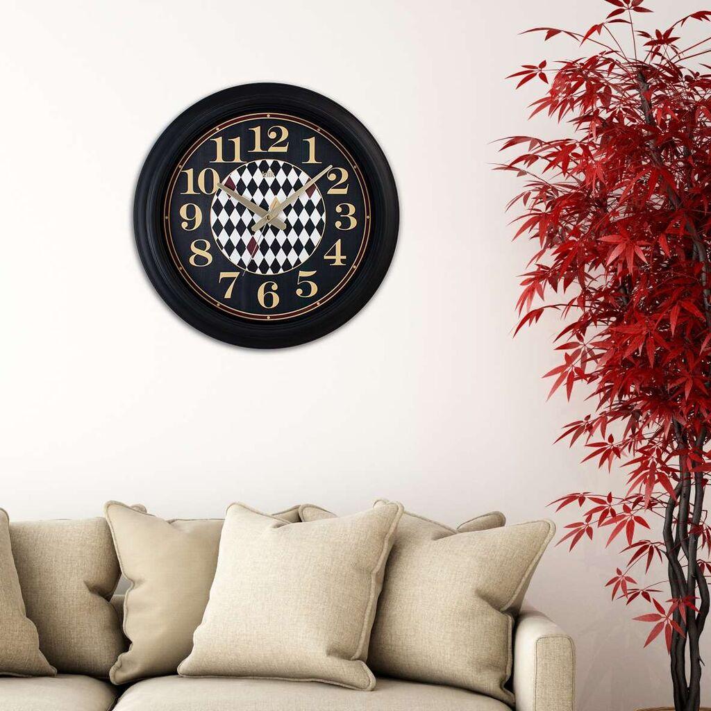 Wallity dzиден часовник Хектор, 46x46 см, црн