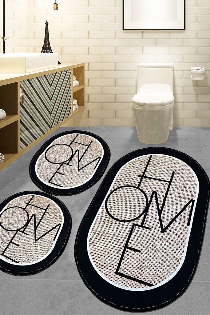 Комплет килим за бања L'essentiel Maison Mohe, 3 парчиња, Шарена