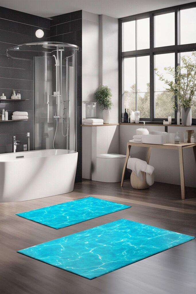 L'essentiel Maison Комплет патосници за бања CT-5204, 2 парчиња, тиркизна