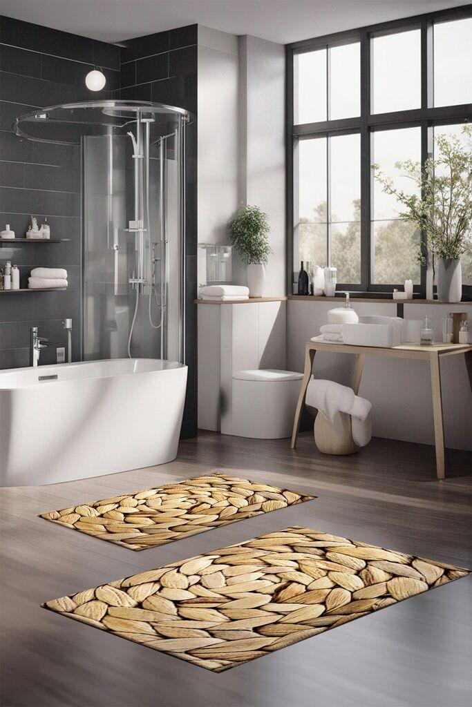 L'essentiel Maison Комплет патосници за бања CT-5263, 2 парчиња, беж