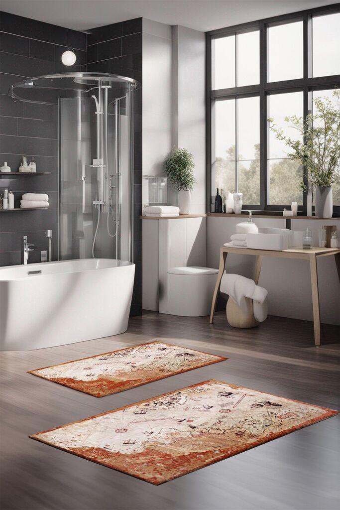 Комплет теписи за бања L'essentiel Maison CT-5018, 2 парчиња, шарени