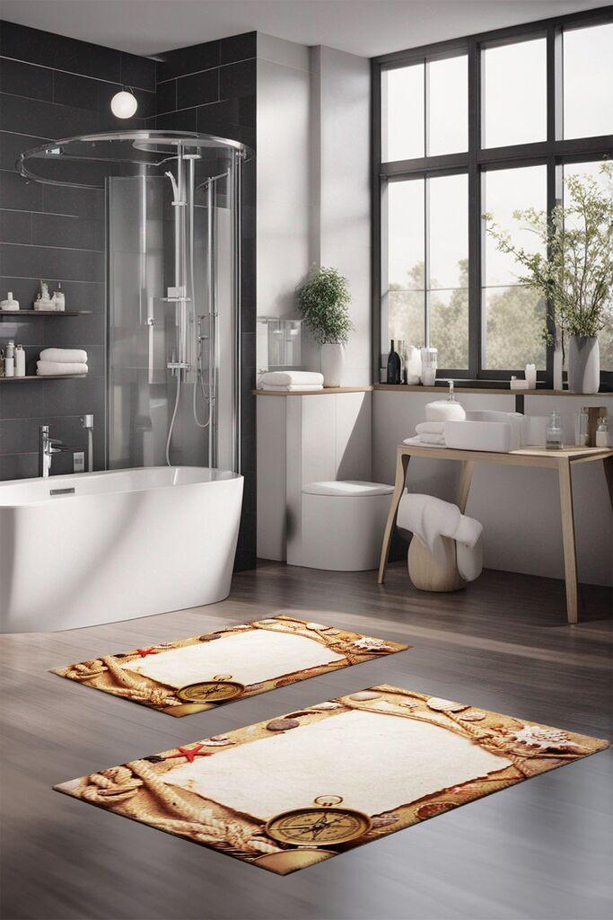 Комплет простирки за бања L'essentiel Maison CT-5243, 2 парчиња, шарени