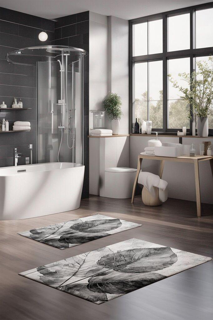 Комплет теписи за бања L'essentiel Maison CT-5408, 2 парчиња, сиви