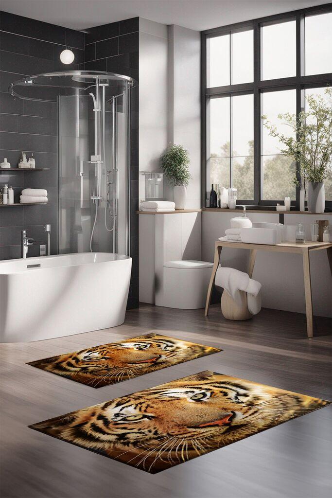 L'essentiel Maison Комплет патосници за бања CT-5136, 2 парчиња, портокалова