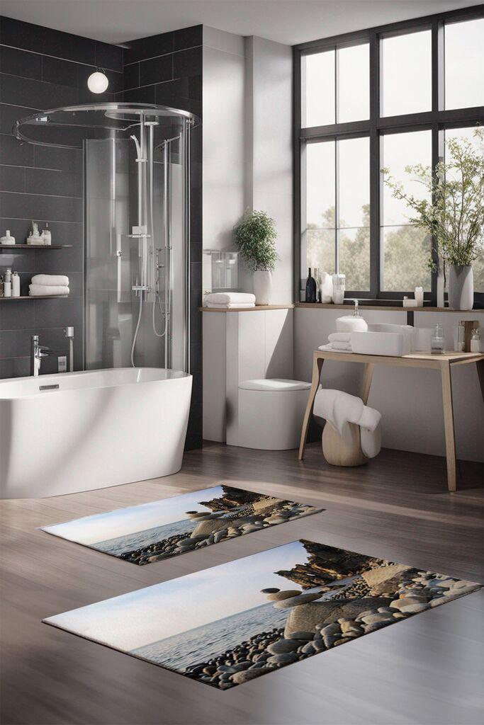 Комплет простирки за бања L'essentiel Maison CT-5106, 2 парчиња, шарени