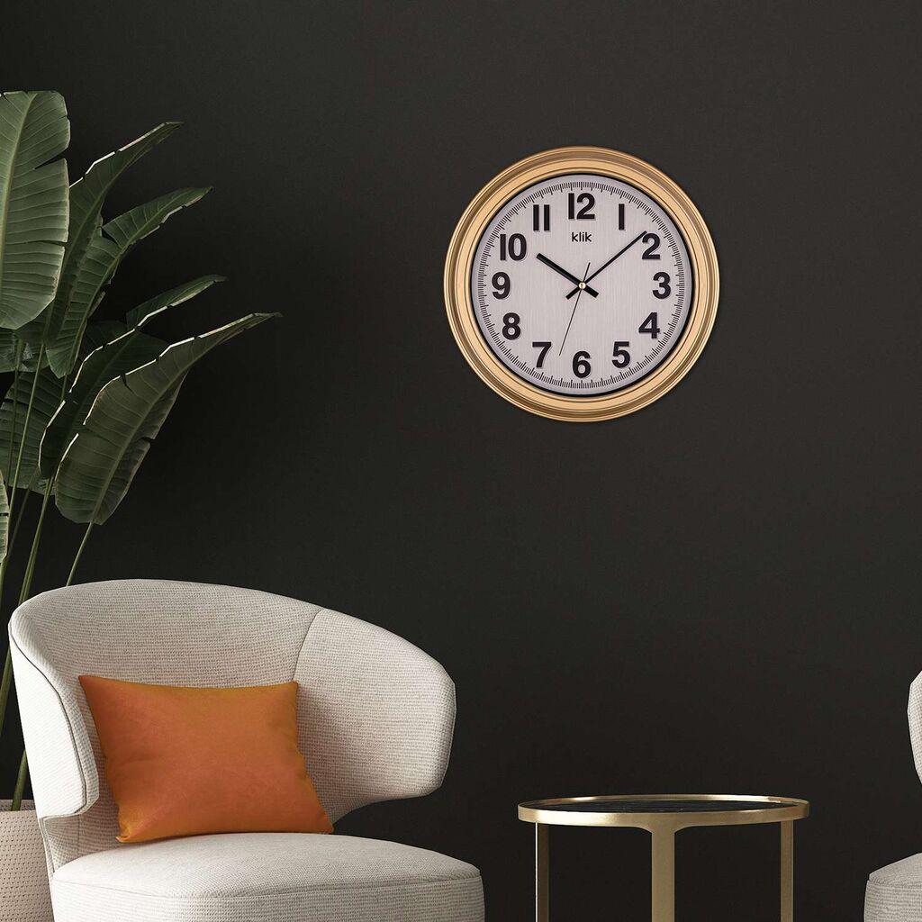 Wallity dzиден часовник Auris, 34x34 см, златна боја