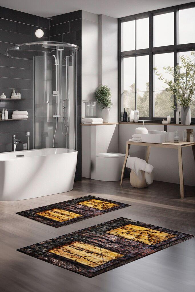 Комплет подлоги за бања L'essentiel Maison CT-5148, 2 парчиња, шарени