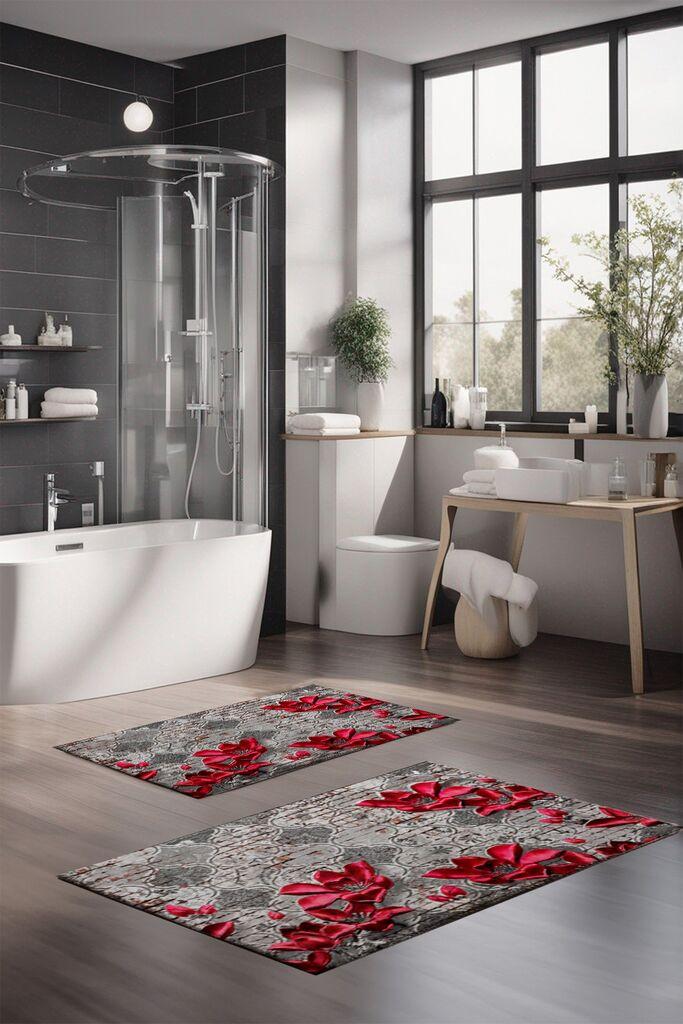 Комплет теписи за бања L'essentiel Maison CT-5225, 2 парчиња, сиви