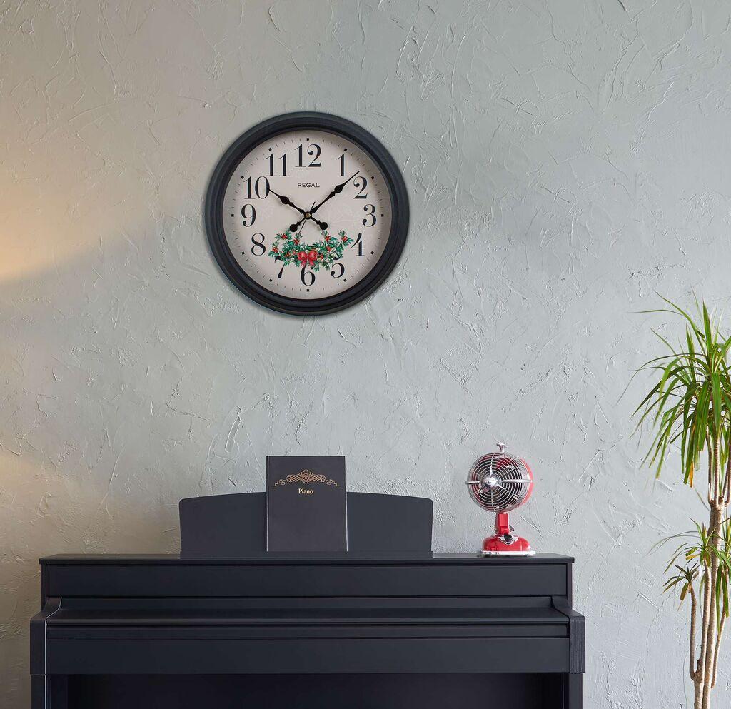 Wallity dzиден часовник со имела, 40x40 см, црн