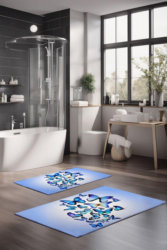 Комплет теписи за бања L'essentiel Maison CT-5113, 2 парчиња, светло сина боја