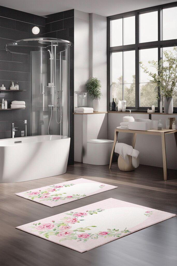 Комплет простирки за бања L'essentiel Maison CT-5219, 2 парчиња, светло розова