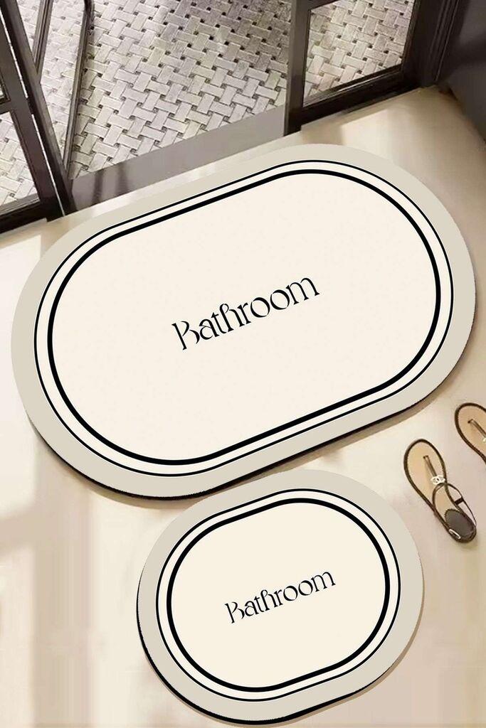 Комплет килим за бања L'essentiel Maison Farbelle, 2 парчиња, бел