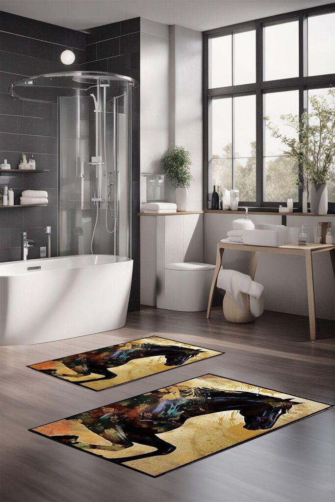 Комплет простирки за бања L'essentiel Maison CT-5421, 2 парчиња, шарени