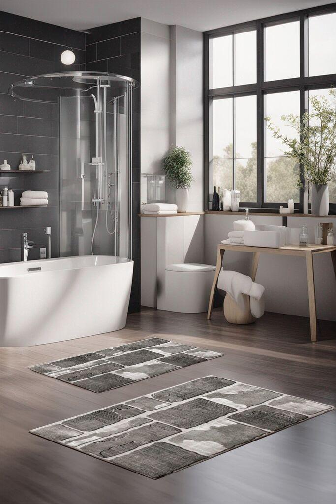 Комплет подлоги за бања L'essentiel Maison CT-5178, 2 парчиња, сиви