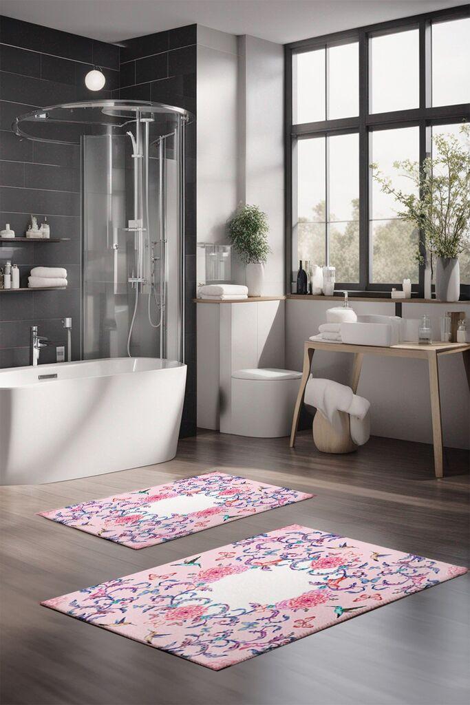 Комплет теписи за бања L'essentiel Maison CT-5248, 2 парчиња, светло розова