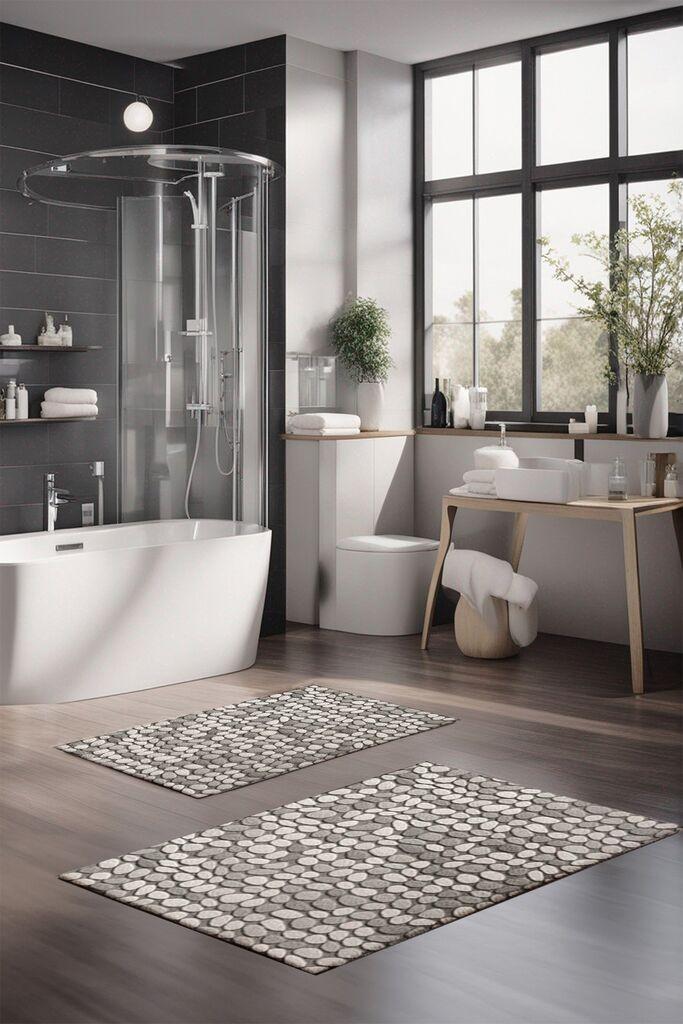 Комплет теписи за бања L'essentiel Maison CT-5347, 2 парчиња, сиви