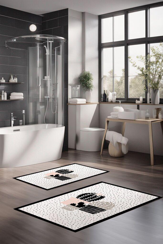 Комплет теписи за бања L'essentiel Maison CT-5265, 2 парчиња, бели