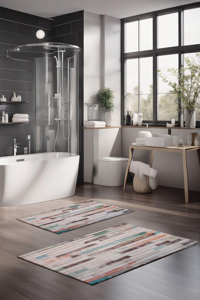 Комплет теписи за бања L'essentiel Maison CT-5252, 2 парчиња, шарени