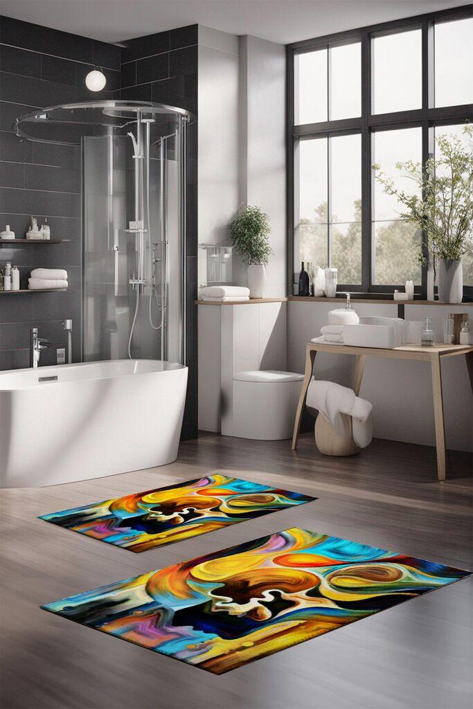 Комплет теписи за бања L'essentiel Maison CT-5140, 2 парчиња, шарени