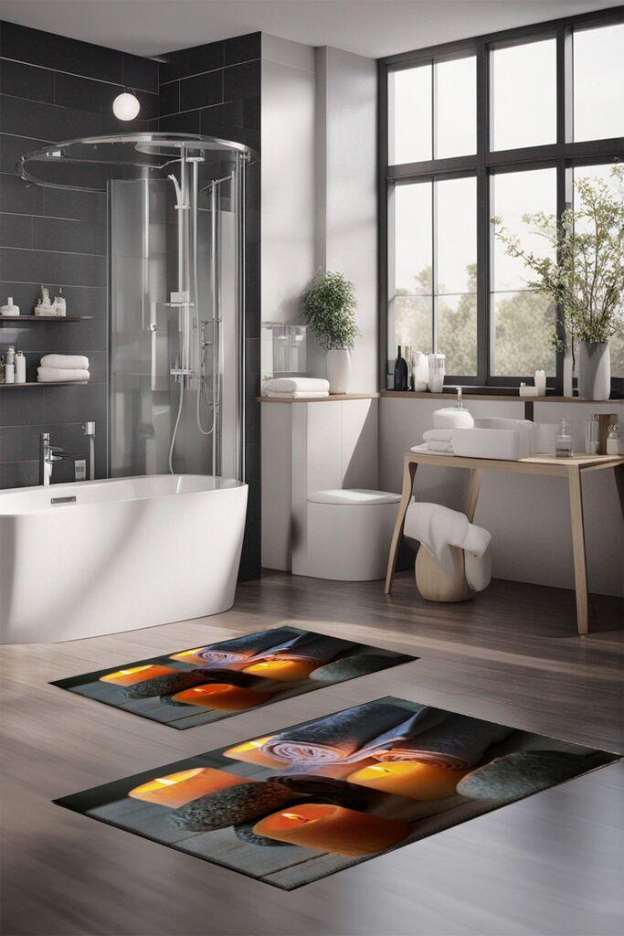 Комплет теписи за бања L'essentiel Maison CT-5187, 2 парчиња, шарени