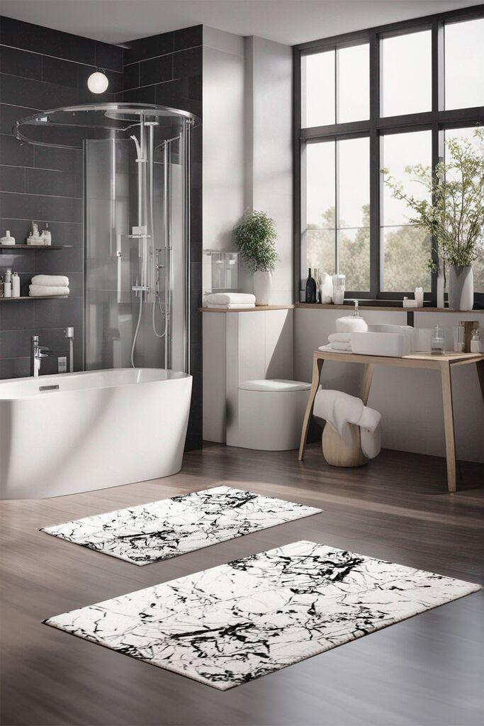 Комплет подлоги за бања L'essentiel Maison CT-5060, 2 парчиња, бели