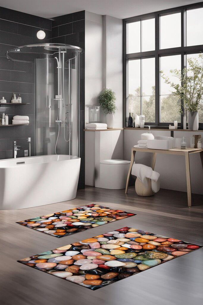 Комплет теписи за бања L'essentiel Maison CT-5269, 2 парчиња, шарени