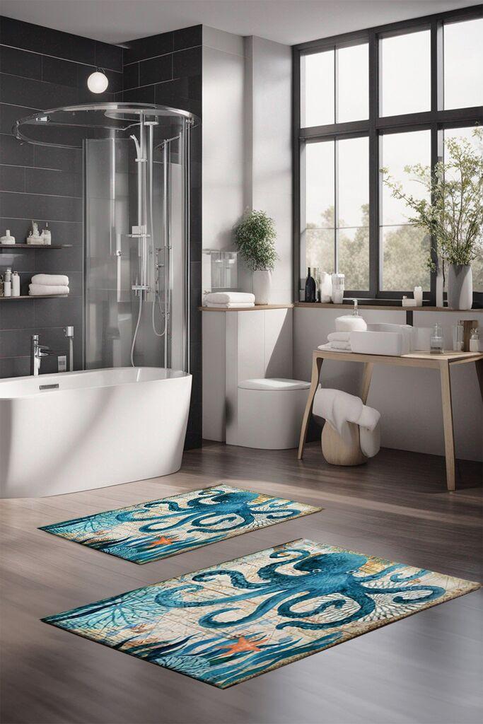 Комплет подлошки за бања L'essentiel Maison CT-5365, 2 парчиња, сини