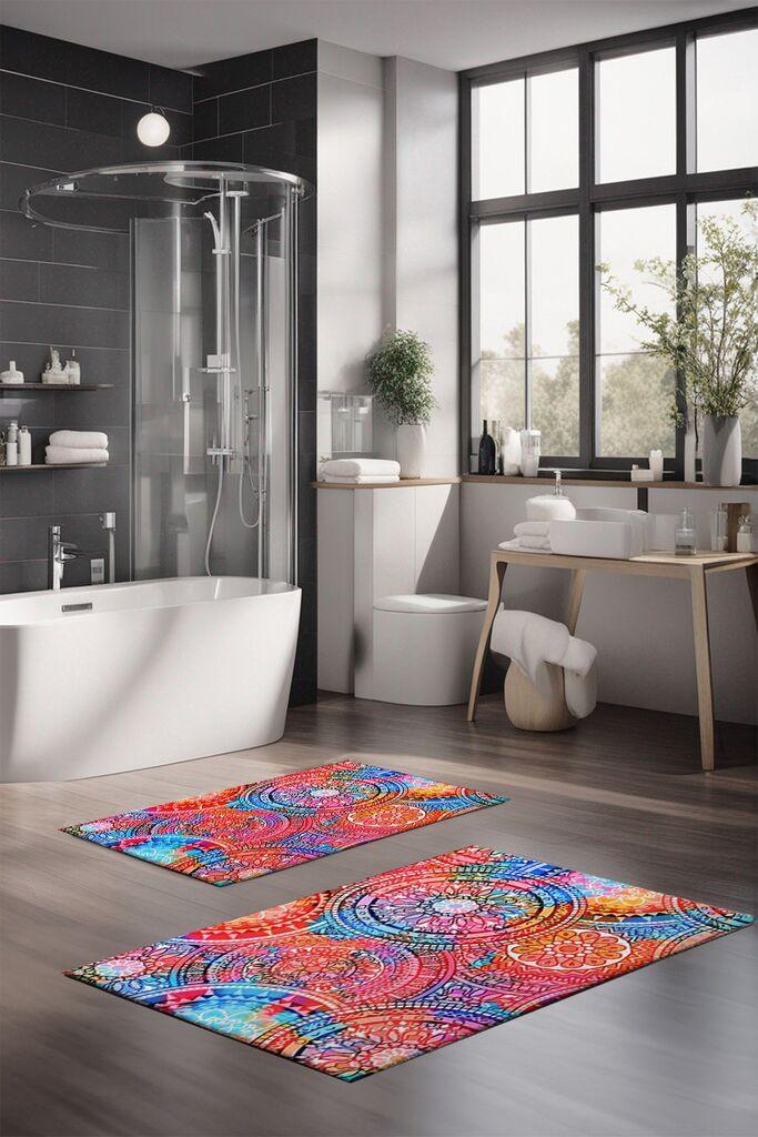 Комплет теписи за бања L'essentiel Maison CT-5390, 2 парчиња, шарени