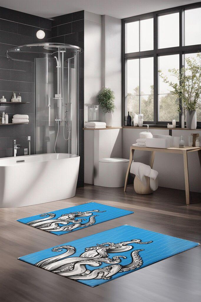 Комплет подлоги за бања L'essentiel Maison CT-5290, 2 парчиња, сини