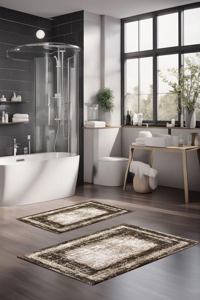 Комплет теписи за бања L'essentiel Maison CT-5082, 2 парчиња, кафеава боја