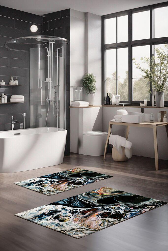 Комплет теписи за бања L'essentiel Maison CT-5048, 2 парчиња, шарени