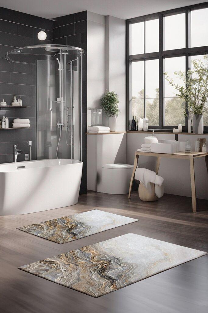 Комплет простирки за бања L'essentiel Maison CT-5035, 2 парчиња, сиви