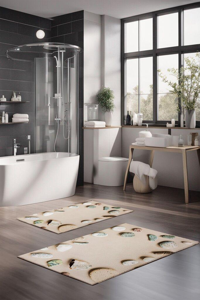 Комплет теписи за бања L'essentiel Maison CT-5371, 2 парчиња, крем боја