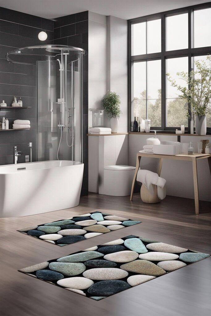 Комплет теписи за бања L'essentiel Maison CT-5264, 2 парчиња, шарени