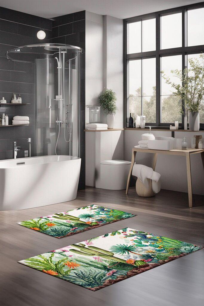 Комплет подлоги за бања L'essentiel Maison CT-5389, 2 парчиња, шарени